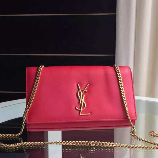 Replica Saint Laurent Medium Monogram Satchel In Red Leather Handbags